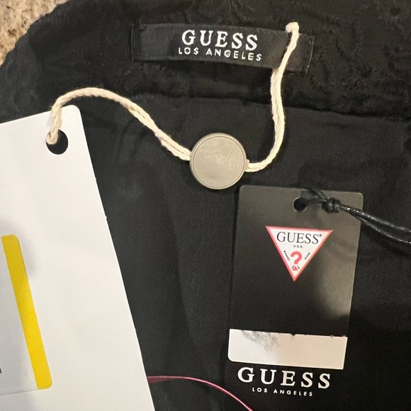 GUESS Melody Eyelet Elegant Black Maxi Skirt Size 26 NWT flowing silhouette - Picture 6 of 12